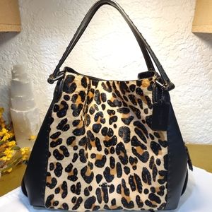 Coach Edie Shoulder Bag 42 With Leopard Print
